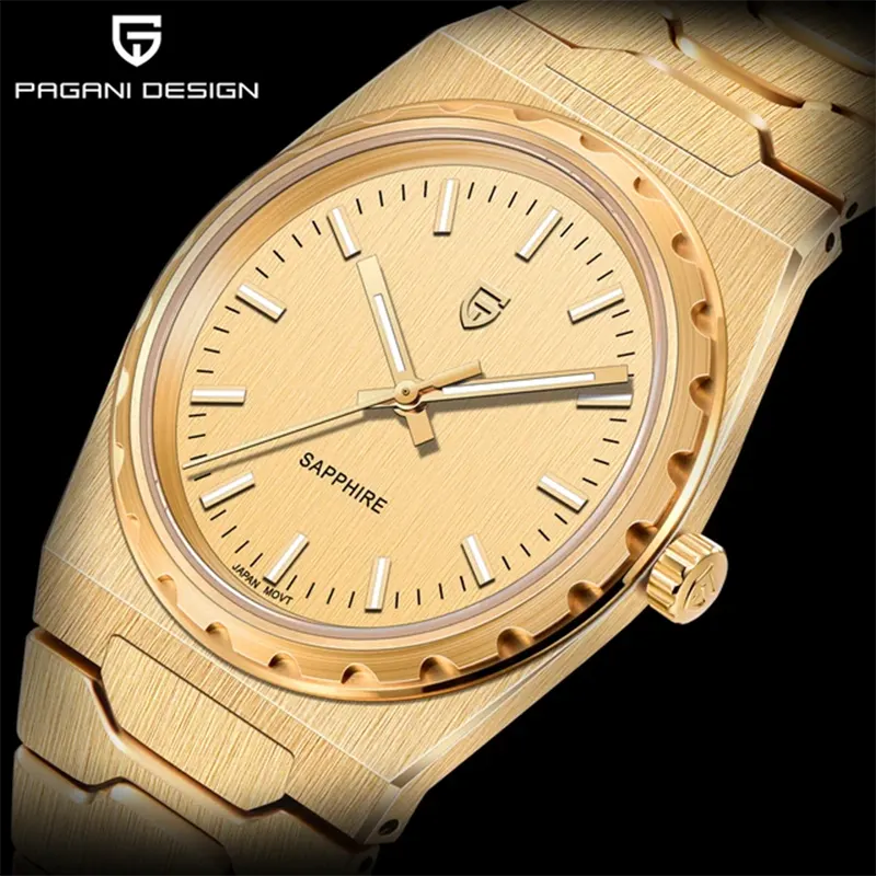 Pagani Design Super Thin Gold-tone Dial Men's Watch- PD-YS020